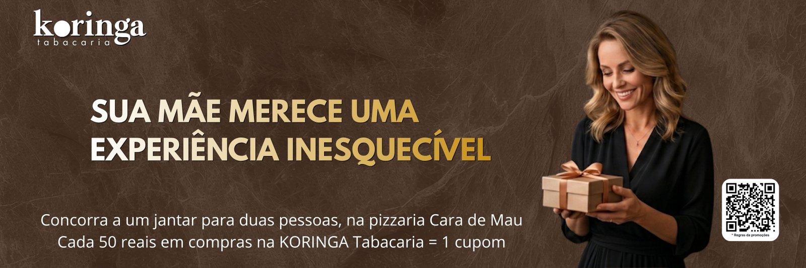Banner da campanha Dia das Mães Koringa Tabacaria